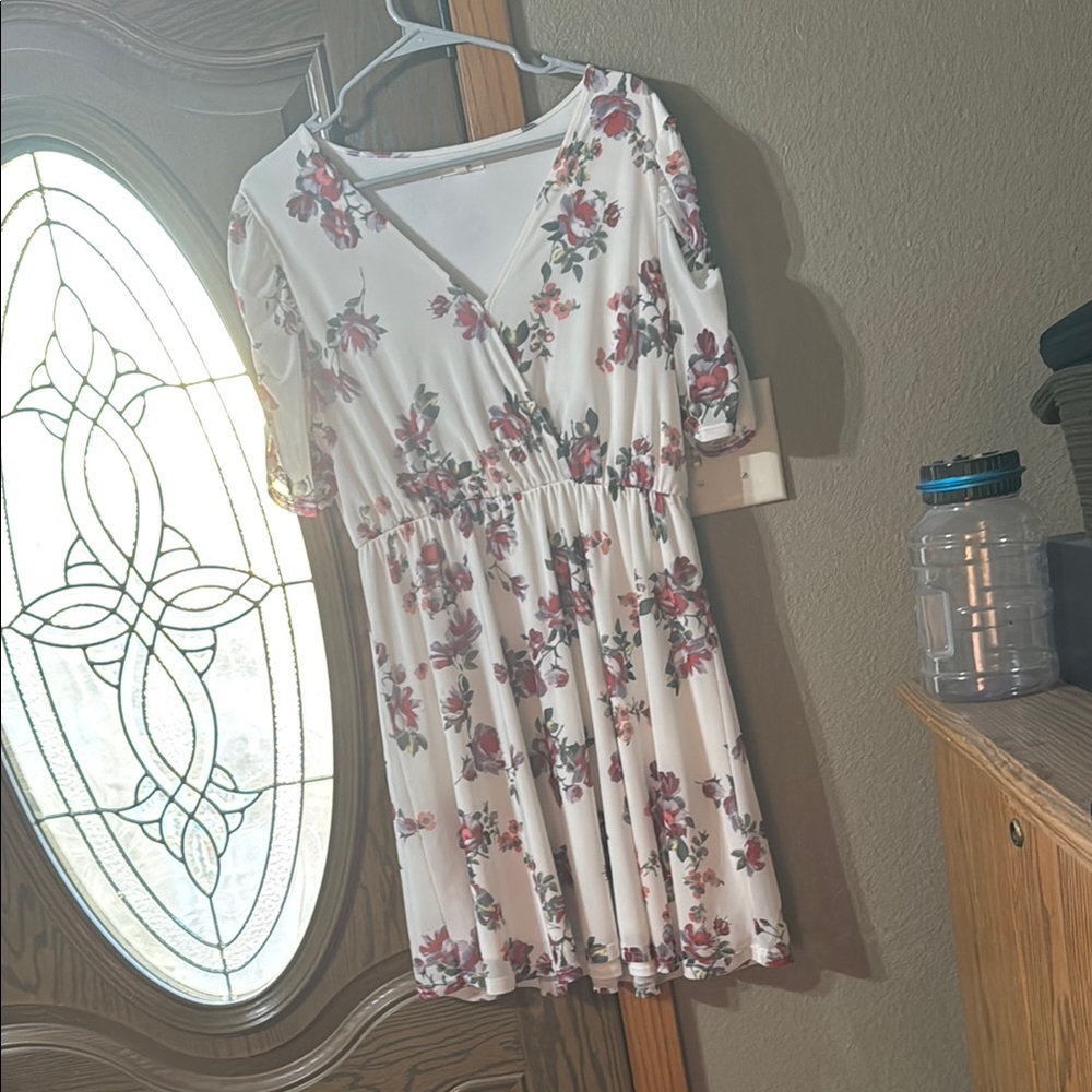 Floral White Dress